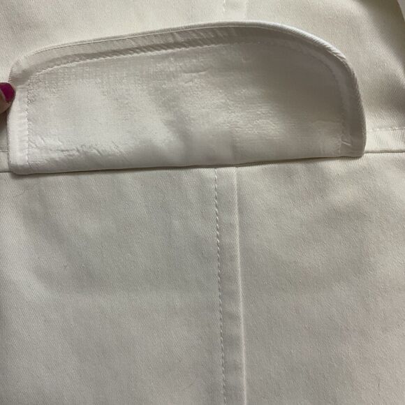 Kasper cotton stretch white denim gold button Jacket Size 14 Catalina  Brand New - Picture 12 of 14